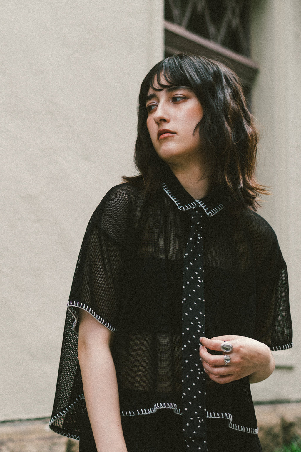 【ROOM.THE.ROOM】Elio flare mesh shirt