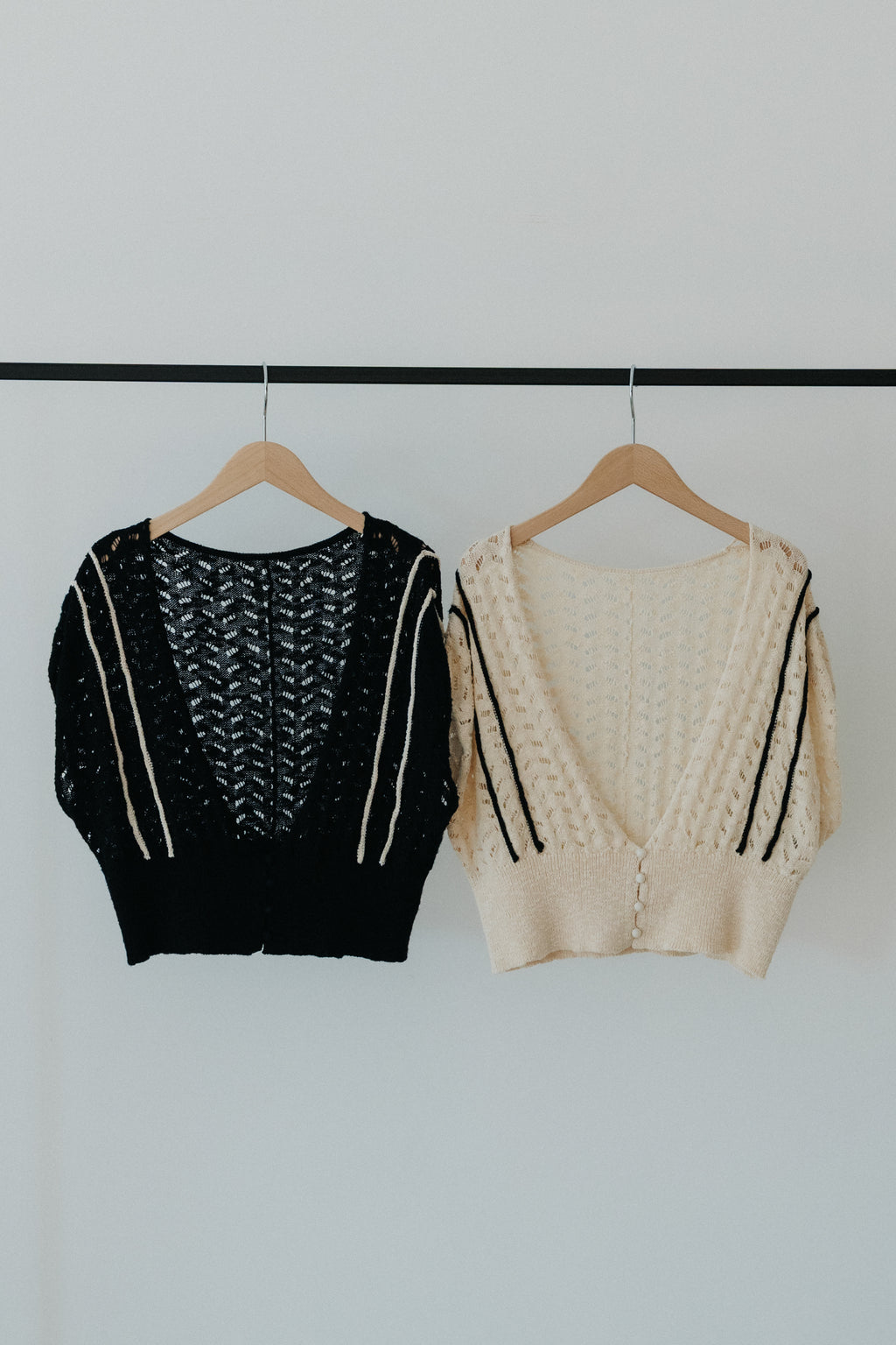 【ROOM.THE.ROOM】Oliver cropped-mesh cardigan