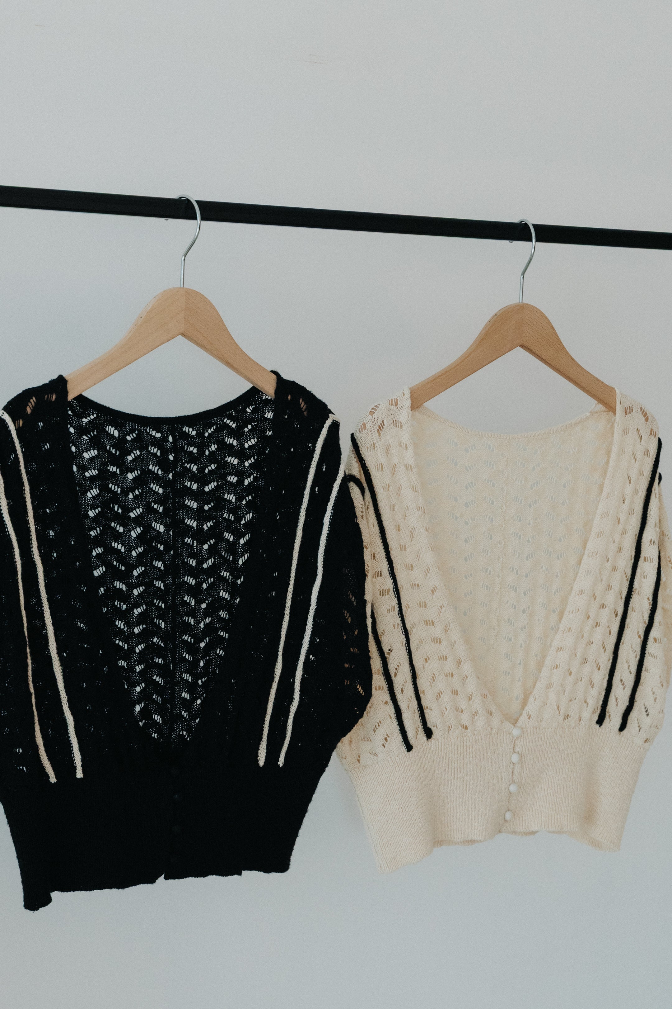 【ROOM.THE.ROOM】Oliver cropped-mesh cardigan
