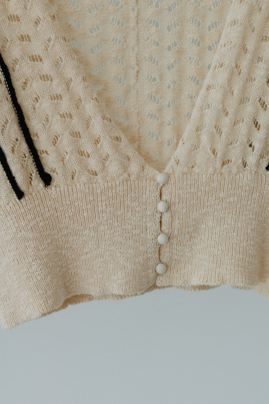【ROOM.THE.ROOM】Oliver cropped-mesh cardigan