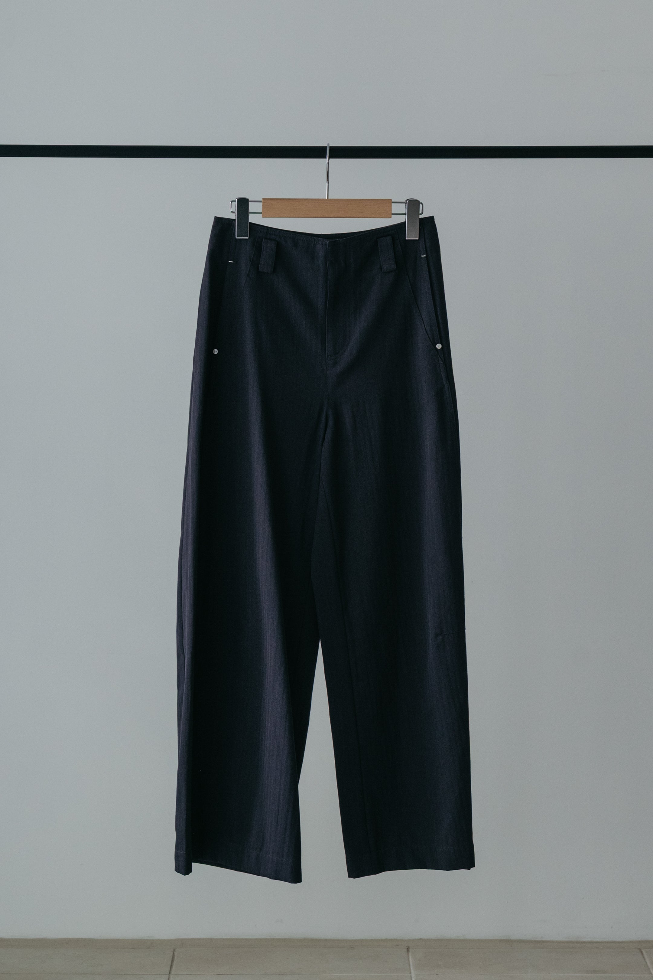 【MAIKU】Easy wide stripe pants