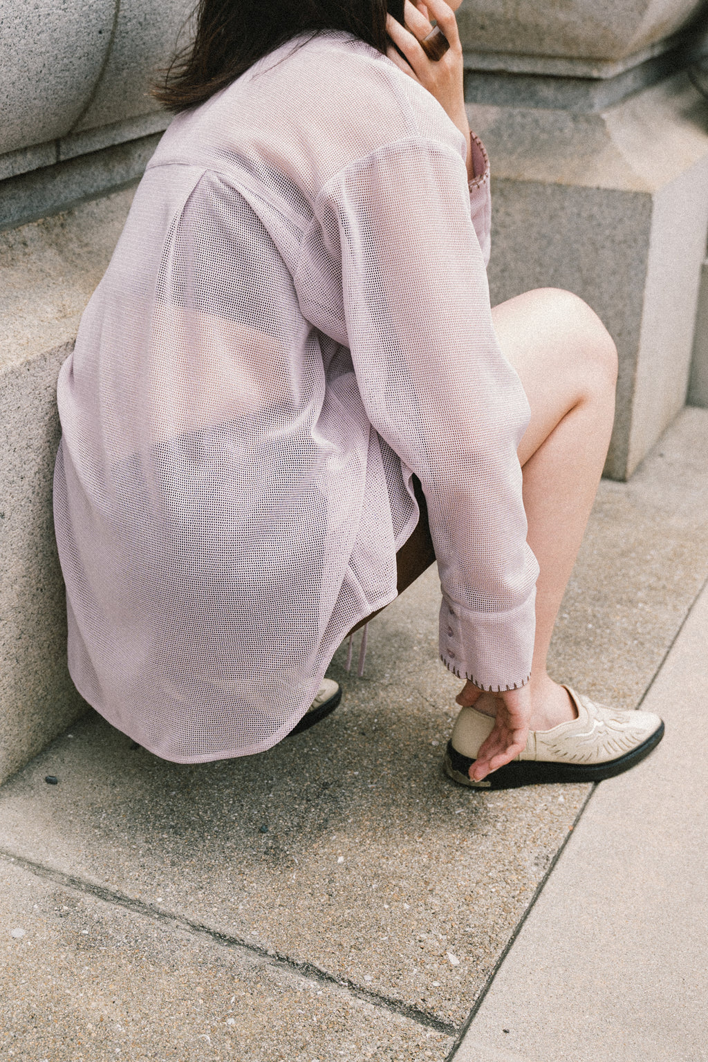 【ROOM.THE.ROOM】Elio front-tie shirt