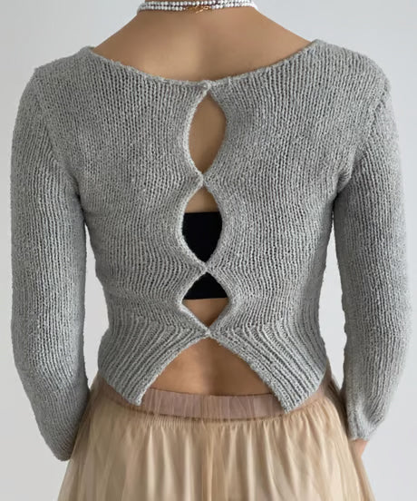 【faible and failure】 Silk knit cardigan Col.GREY