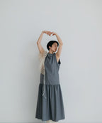 【ROOM.THE.ROOM】High-neck sleeveless dress Col. IVORY/GREY