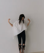 【ROOM.THE.ROOM】Emerald Flowsion Flare T-shirt Col. OFF WHITE /BLACK