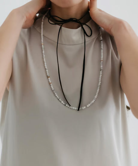 【Luce Costante】Howlite long necklace