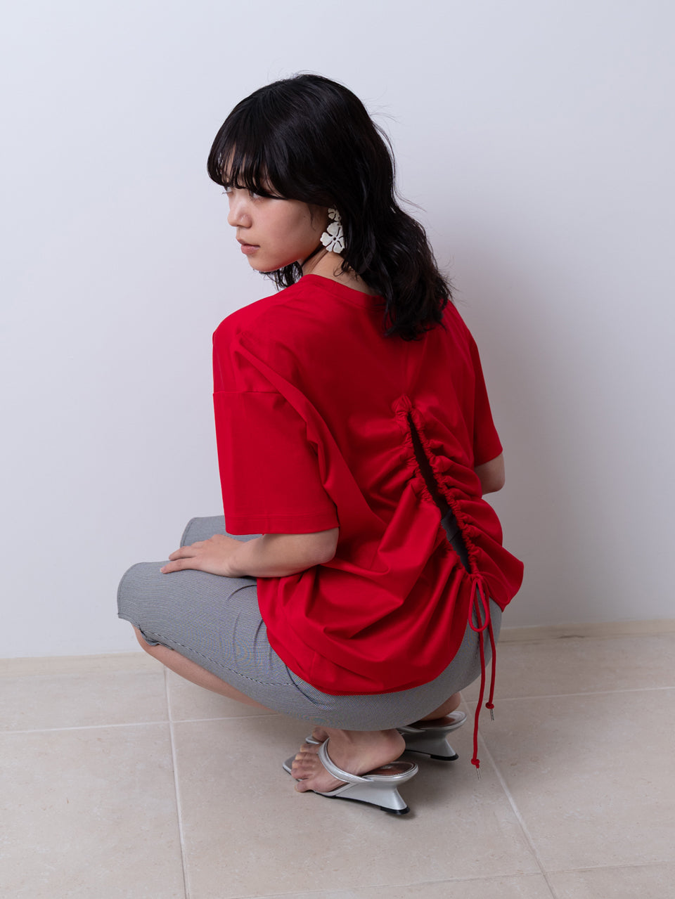 【PRE ORDER 2026SS】【ROOM.THE.ROOM】Brooklyn Ruched back t-shirt【先行予約2月中旬ごろ配送予定】