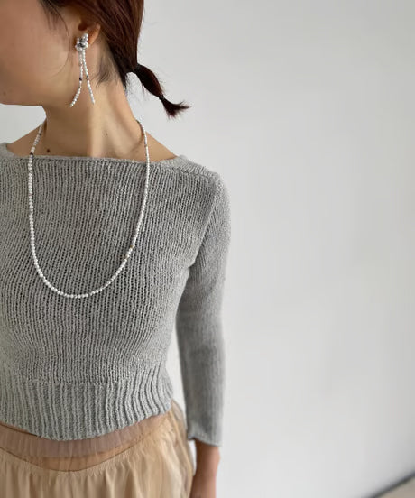 【faible and failure】 Silk knit cardigan Col.GREY