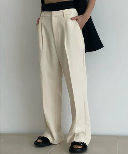 【ROOM.THE.ROOM】Belt layered pants/ Col. IVORY/ NAVY/ SAX