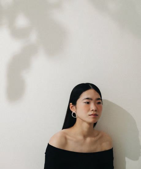 【ROOM.THE.ROOM】Pearl oval pierces(ピアス)