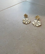 【ROOM.THE.ROOM】Buffalo horn flower earrings