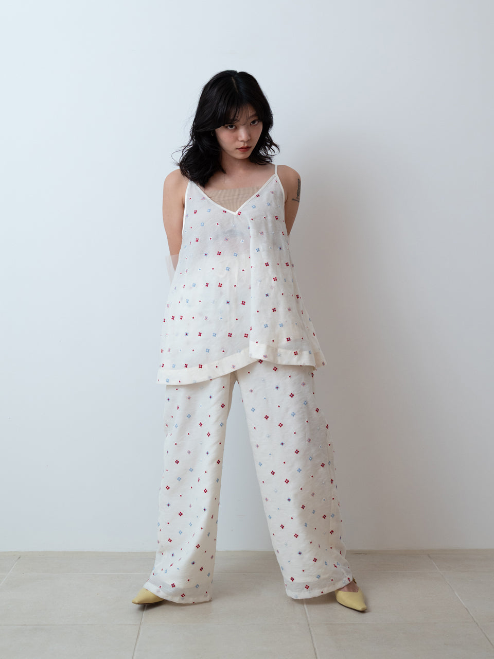 【PRE ORDER 2026SS】【ROOM.THE.ROOM】Brooklyn embroidery pants【先行予約2月中旬ごろ配送予定】