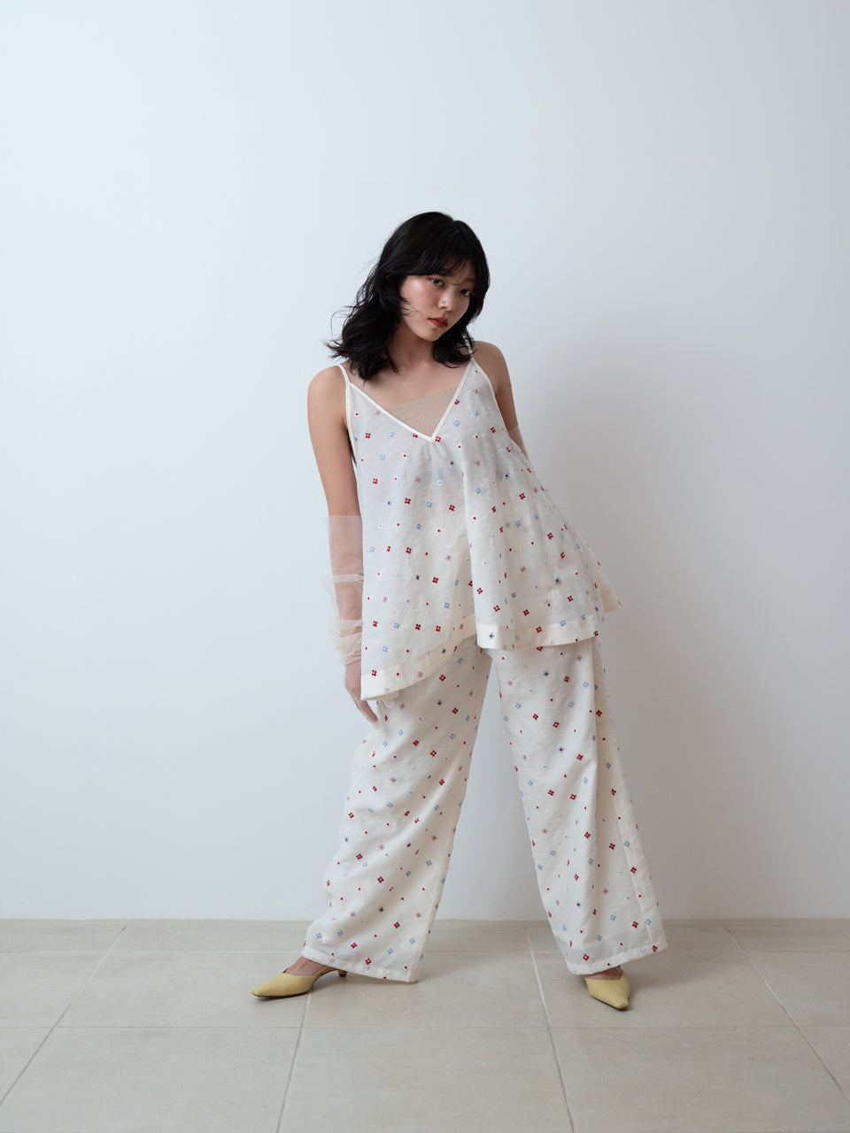 【PRE ORDER 2026SS】【ROOM.THE.ROOM】Brooklyn embroidery cami 【先行予約2月中旬ごろ配送予定】