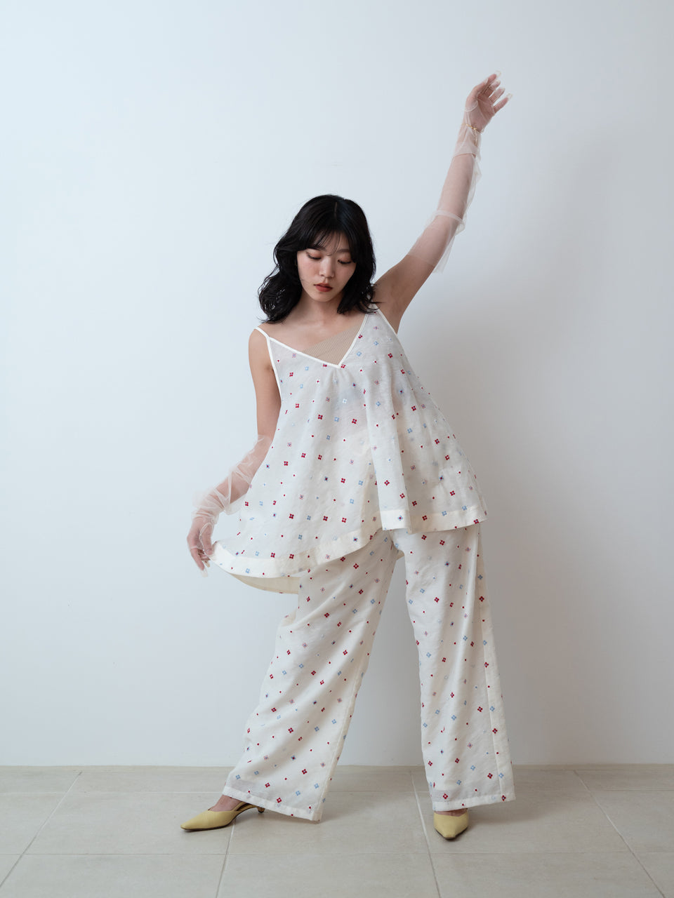 【PRE ORDER 2026SS】【ROOM.THE.ROOM】Brooklyn embroidery cami 【先行予約2月中旬ごろ配送予定】