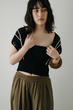 【ROOM.THE.ROOM】Oliver cropped-mesh cardigan