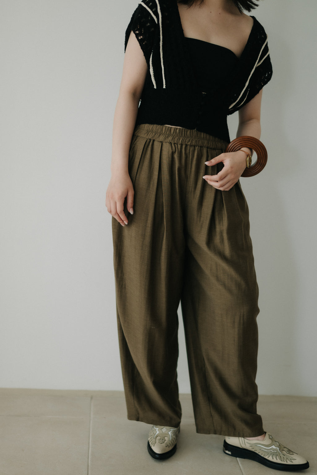 【ROOM.THE.ROOM】Oliver cropped-mesh cardigan