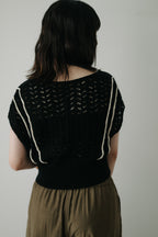 【ROOM.THE.ROOM】Oliver cropped-mesh cardigan