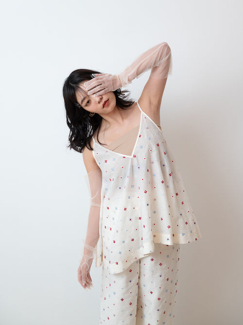 【PRE ORDER 2026SS】【ROOM.THE.ROOM】Brooklyn embroidery cami 【先行予約2月中旬ごろ配送予定】