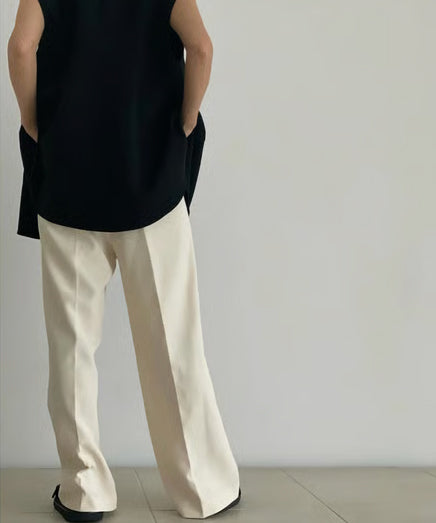 【ROOM.THE.ROOM】Belt layered pants/ Col. IVORY/ NAVY/ SAX