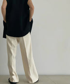 【ROOM.THE.ROOM】Belt layered pants/ Col. IVORY/ NAVY/ SAX