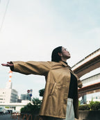 【ROOM.THE.ROOM】Agyness Fake leather jacket Col. GOLD /IVORY