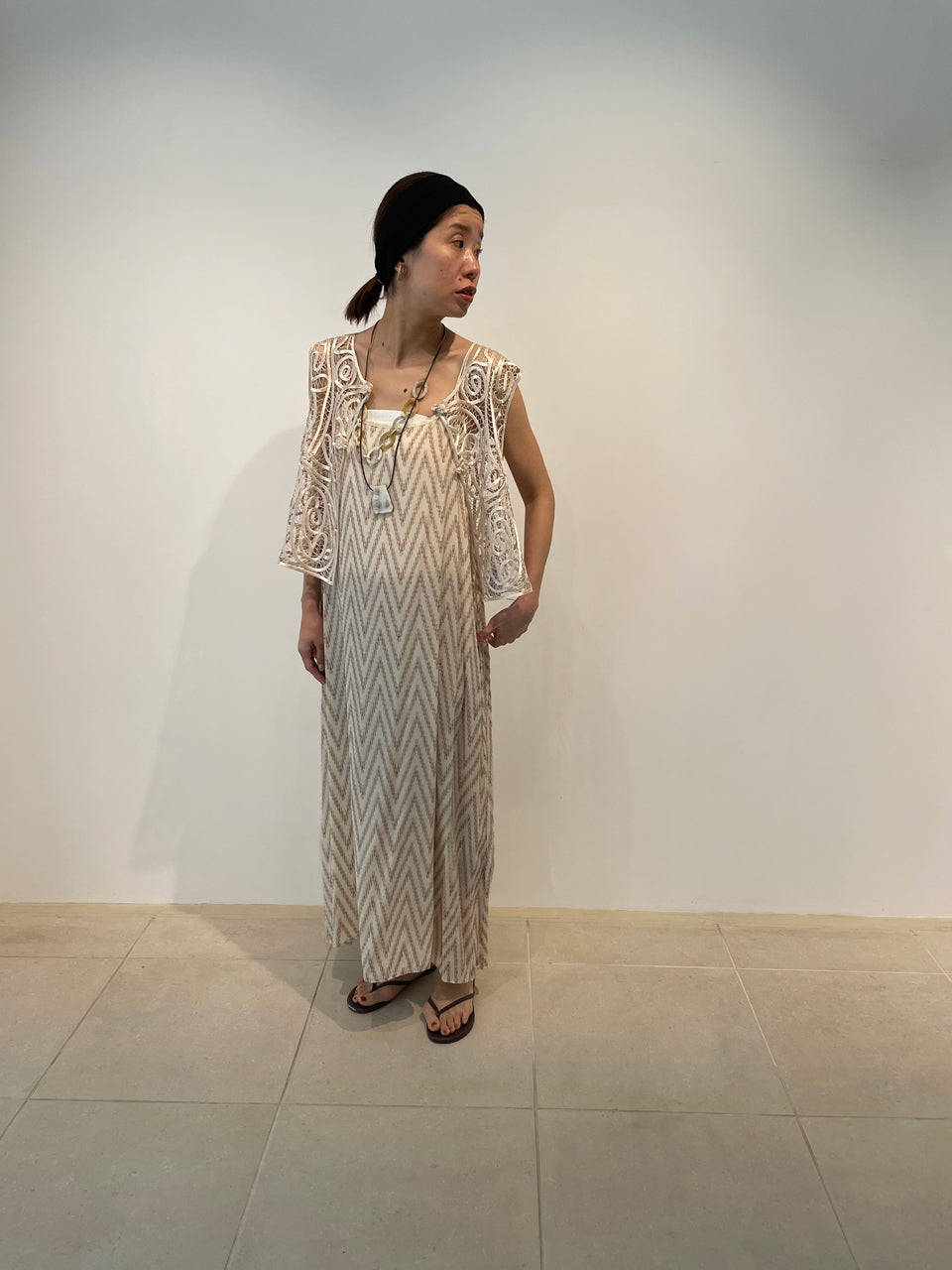 【SALE20%OFF】Chevron Foil Cut Jacquard One Piece