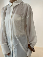Emblem Sheer Blouse