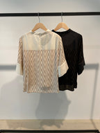 【SALE20%OFF】Chevron Foil Jacquard Blouse