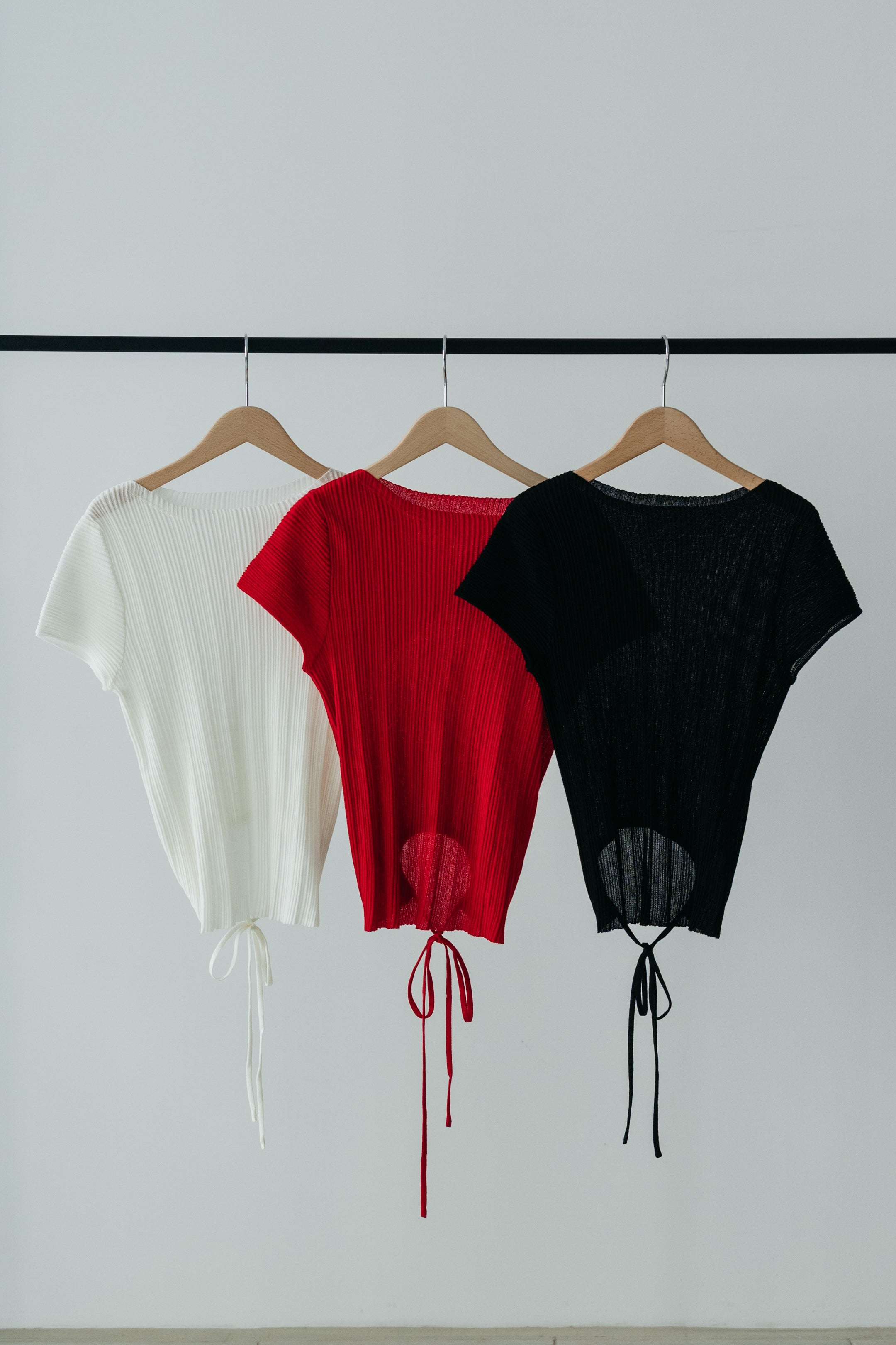 【MAIKU】Pleated knit top