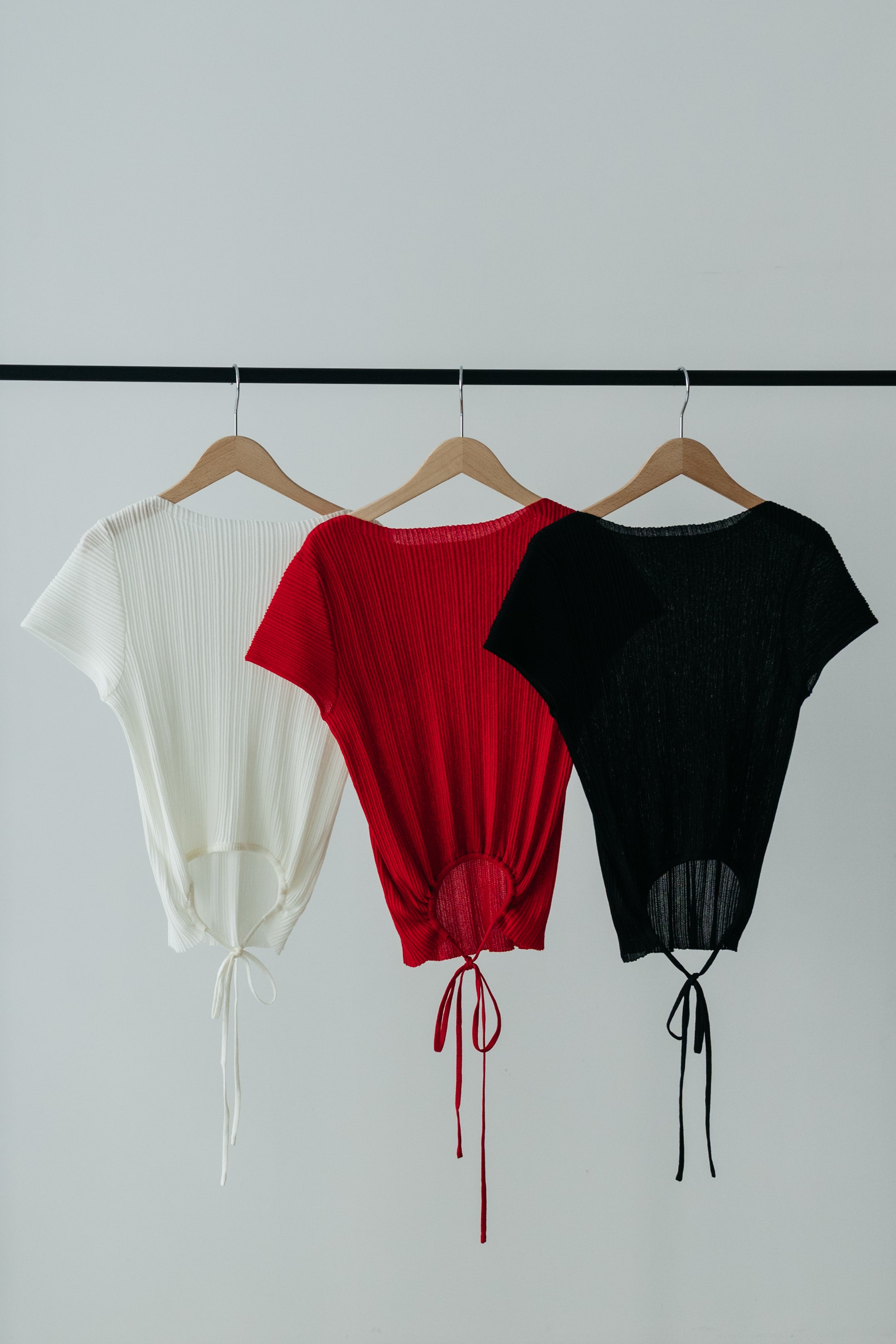 【MAIKU】Pleated knit top