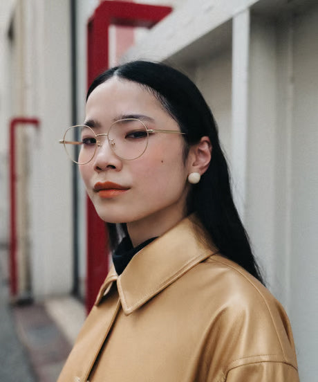 【ROOM.THE.ROOM】Agyness Fake leather jacket Col. GOLD /IVORY