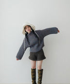 【faible and failure】 Brioche sweater Col.CAMEL,OFF WHITE
