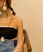 【ROOM.THE.ROOM】Buffalo horn flower earrings