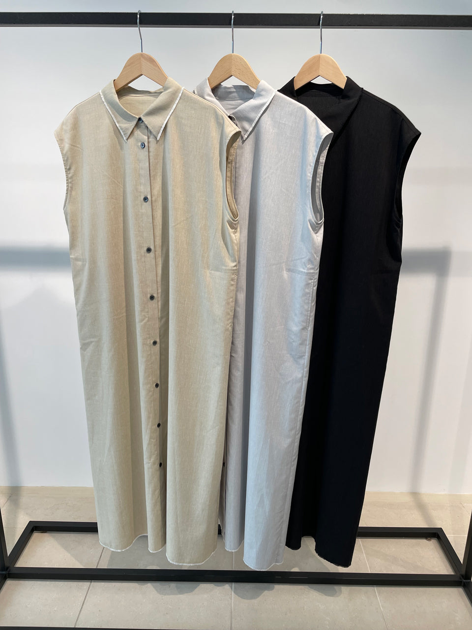 【SALE10%OFF】Sleeveless shirt dress