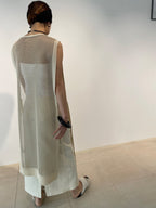 【SALE20%OFF】Mesh combination long vest