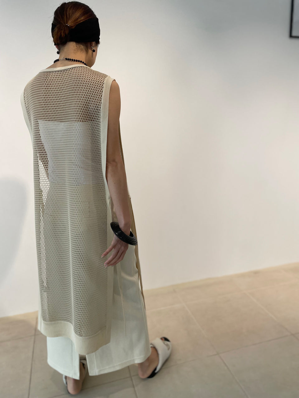 【SALE20%OFF】Mesh combination long vest