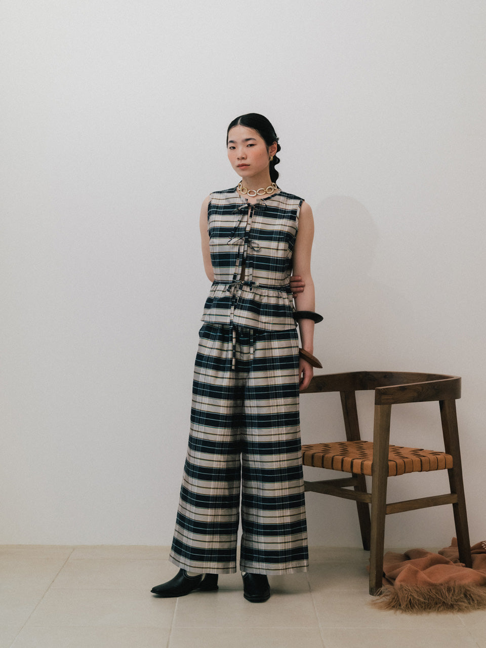 【faible and failure】Dupion silk pants