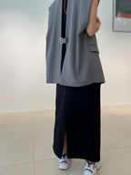 【ROOM.THE.ROOM】Straight skirt/ Col. IVORY/ BLACK