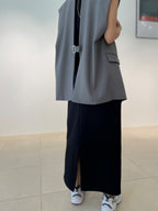 【ROOM.THE.ROOM】Straight skirt/ Col. IVORY/ BLACK