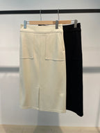 【ROOM.THE.ROOM】Straight skirt/ Col. IVORY/ BLACK