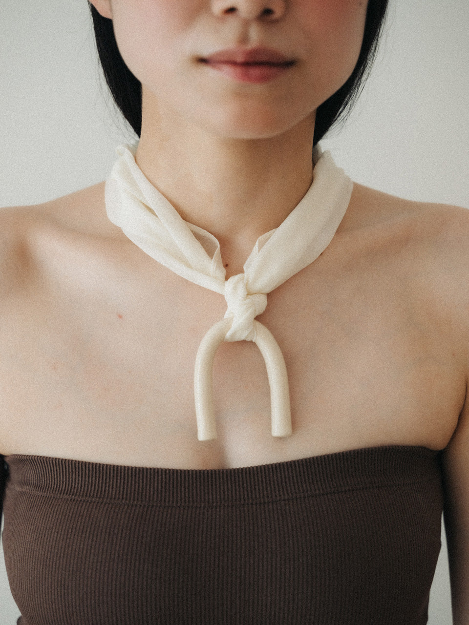 【g.binsky】ARK silk necklace Col. OFF WHITE