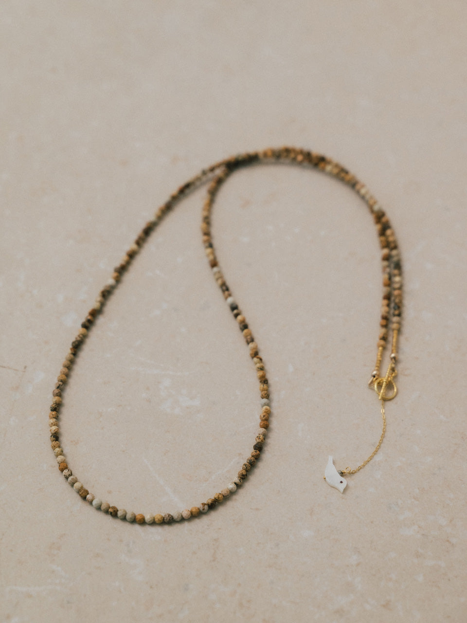 【Luce Costante】Animal long necklace Picasso jasper