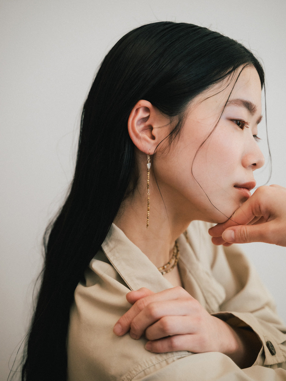 【Luce Costante】Animal long necklace Picasso jasper