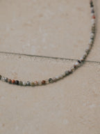 【Luce Costante】Animal short necklace Laguna lace agate