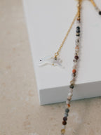 【Luce Costante】Animal short necklace Laguna lace agate