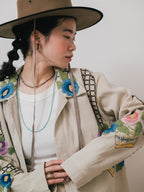 【Luce Costante】Animal short necklace Laguna lace agate