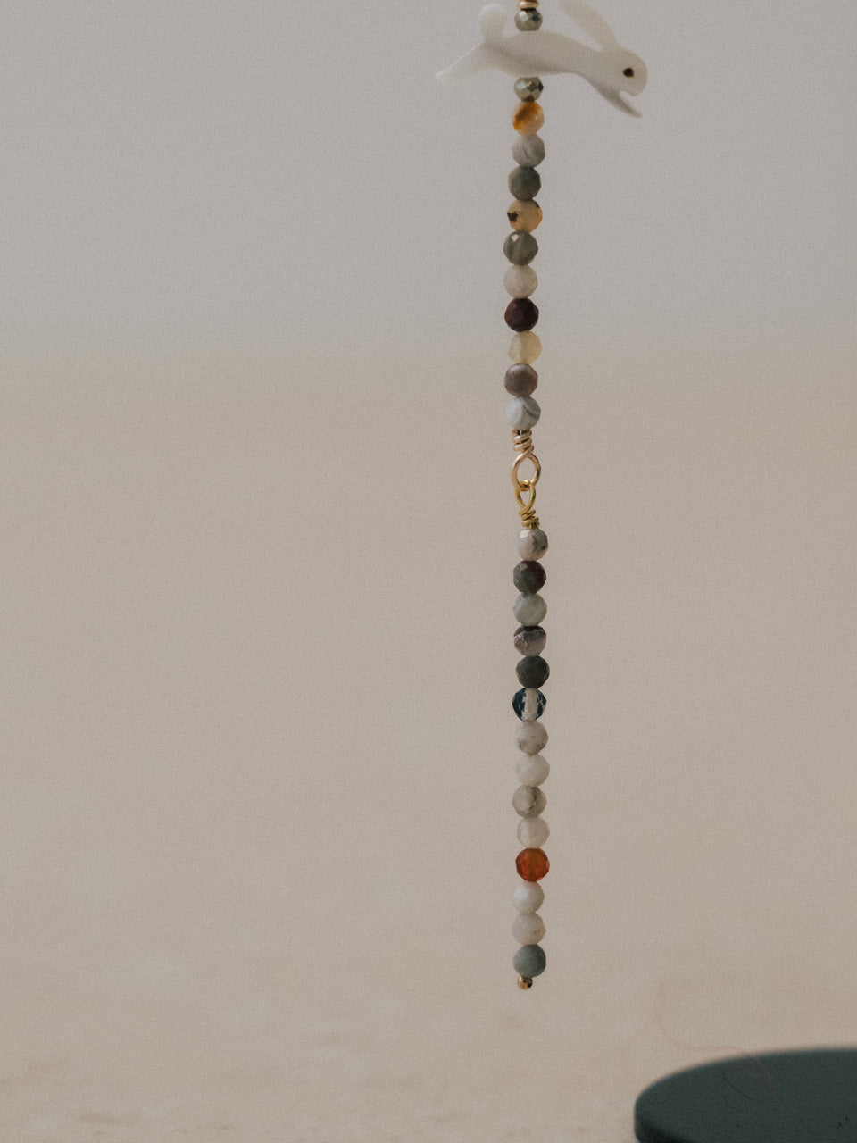 【Luce Costante】Animal long pierces(イヤリング変更可) Laguna lace agate