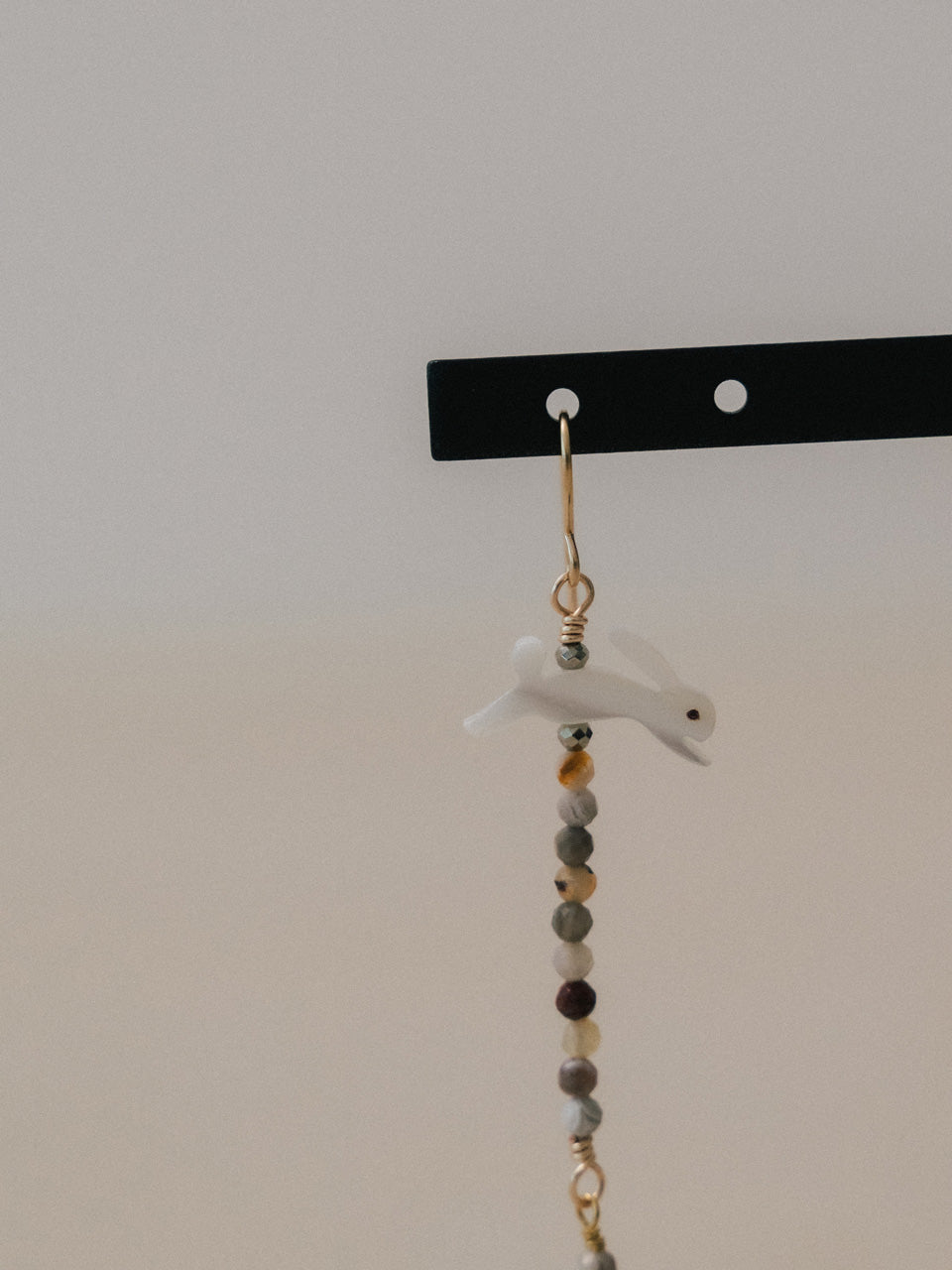 【Luce Costante】Animal long pierces(イヤリング変更可) Laguna lace agate