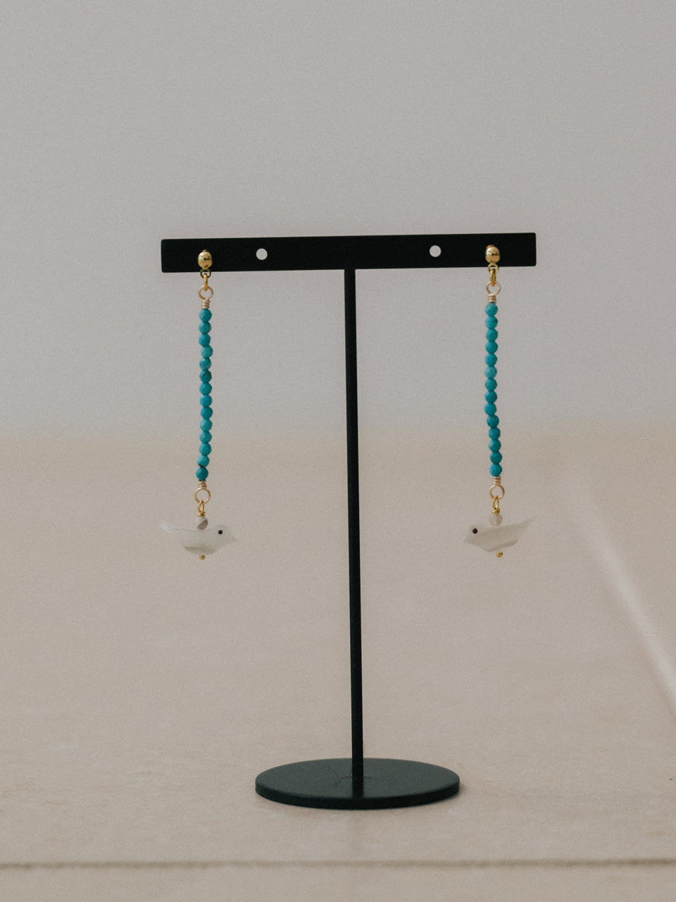 【Luce Costante】Animal short pierces(イヤリング変更可) Magnesite turquoise