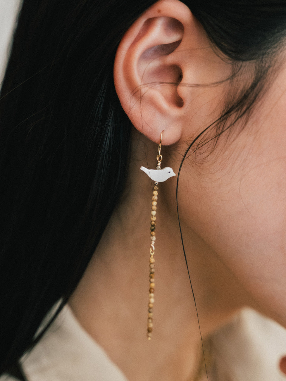 【Luce Costante】Animal long pierces(イヤリング変更可) Picasso jasper